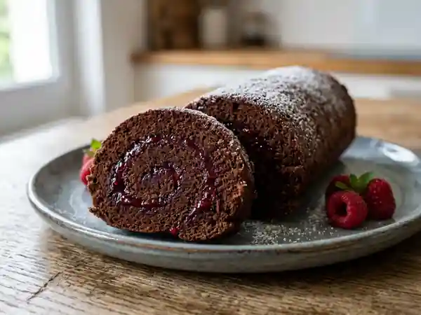 Roulé Moelleux Chocolat-Framboise - Photo de présentation