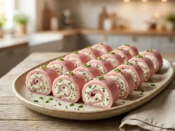 Délicieux Roulé de Jambon au Fromage Frais et Herbes - Photo de présentation