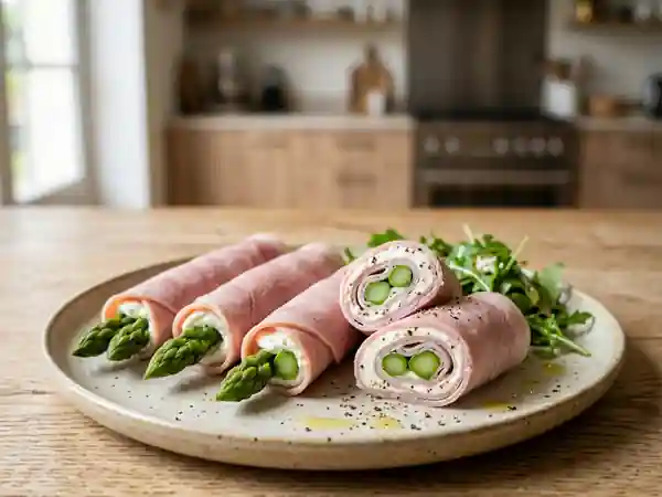 Délicieux Roulé de Jambon aux Asperges Vertes Fraîches - Photo de présentation