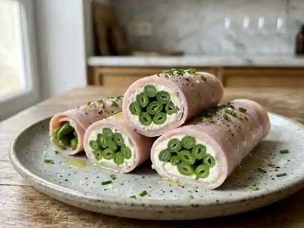 Délicieux Roulé de Jambon aux Haricots Verts Frais - Photo de présentation