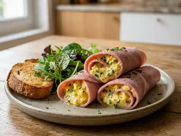 Rouleaux de jambon aux œufs fondants - Photo de présentation