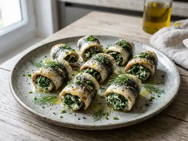 Roulés de sardines fondants aux épinards - Photo de présentation