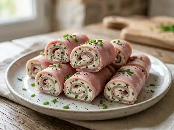 Roulés de jambon fondants à la ciboulette - Photo de présentation