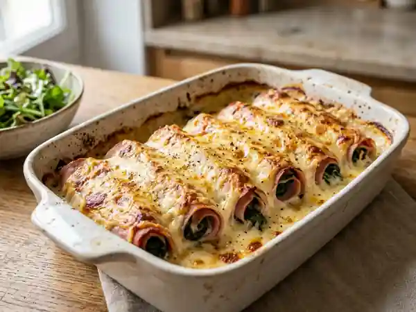 Roulés de jambon fondants épinards & béchamel - Photo de présentation