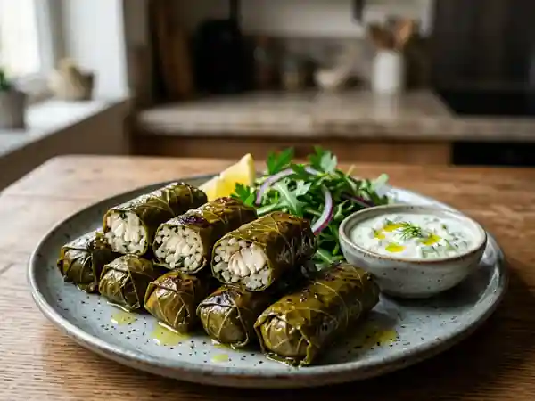 Délicieux roulés de poisson aux feuilles de vigne : recette facile et savoureuse - Photo de présentation