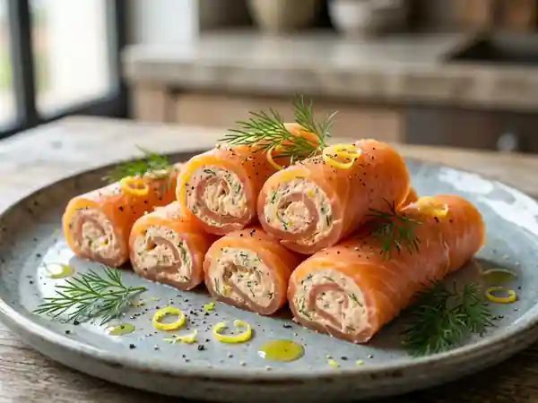 Roulés de saumon fondants à l'aneth - Photo de présentation