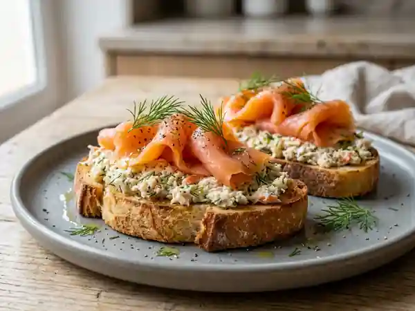 Délicieux Toasts au Crabe et Saumon Fumé pour Apéritif Raffiné - Photo de présentation