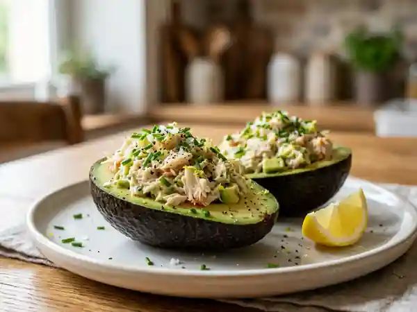 Avocats fondants au crabe et ciboulette - Photo de présentation