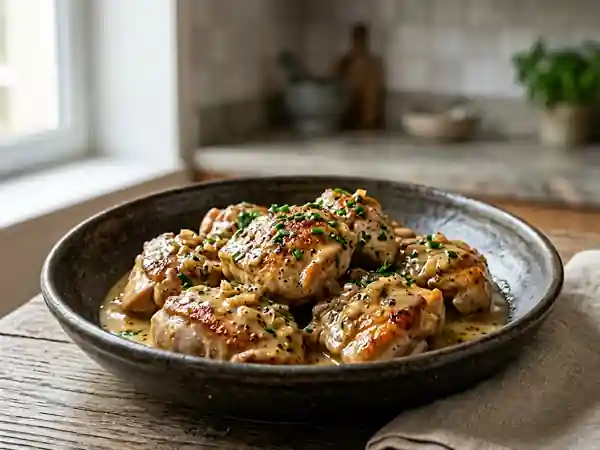 Dindonneau à la diable, sauce crémeuse piquante - Photo de présentation