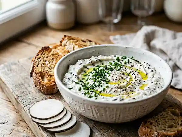 Dip de radis noir piquant et crémeux - Photo de présentation