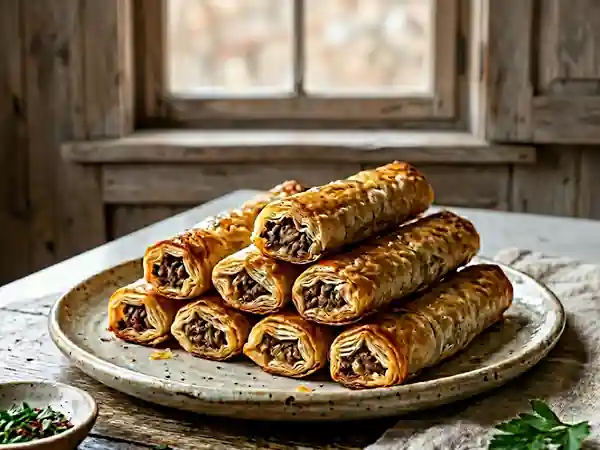 Doigts de Fatma croustillants à la viande épicée - Photo de présentation