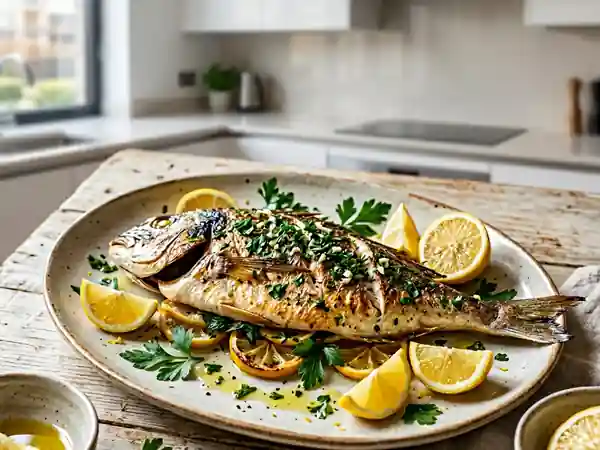 Dorade entière au persil frais et citron, recette savoureuse et simple - Photo de présentation