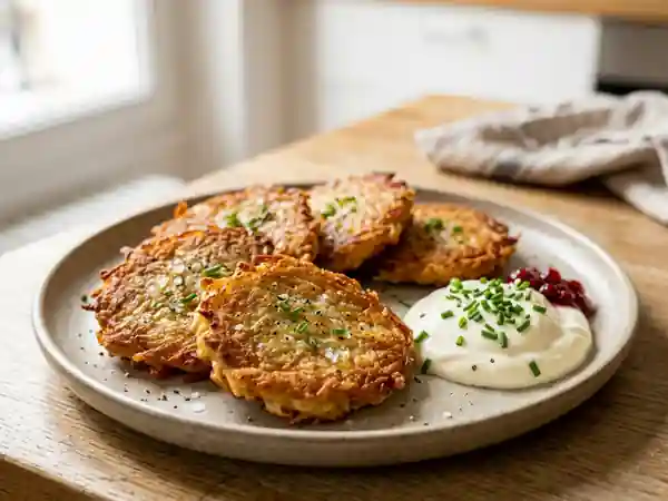 Draniki biélorusses : galettes de pommes de terre croustillantes - Photo de présentation