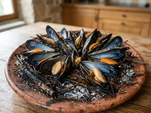 Éclade de moules au parfum boisé de pin - Photo de présentation