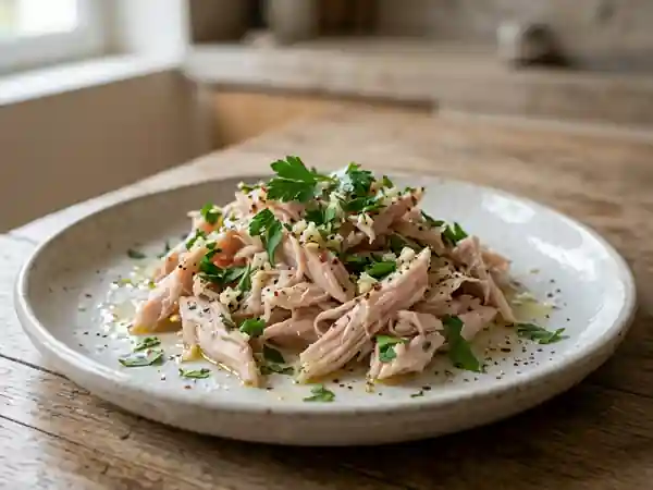 Effiloché d'espadon mariné aux saveurs méditerranéennes - Photo de présentation