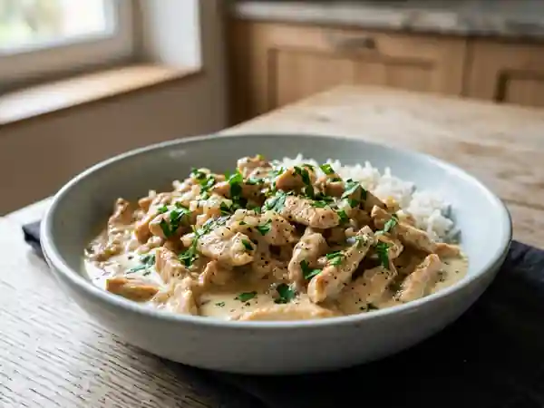 Émincé de dinde à la crème façon Kremelinois : recette facile et savoureuse - Photo de présentation