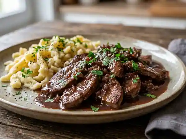 Sürlewerle : Émincé de foie au vin rouge - Photo de présentation