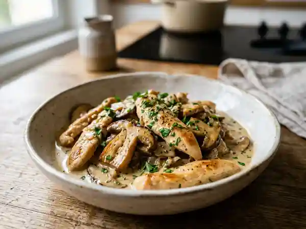 Poulet aux cèpes fondant et sa crème onctueuse - Photo de présentation