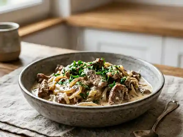 Émincé de Veau à la Zurichoise : Recette Traditionnelle Suisse - Photo de présentation