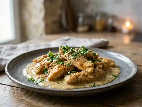 Poulet à la bretonne au cidre et crème onctueuse - Photo de présentation