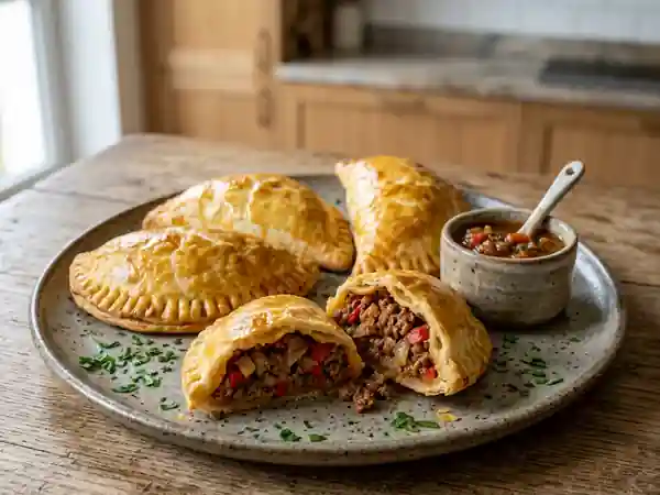 Empanadas croustillantes au bœuf et paprika - Photo de présentation