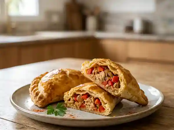 Empanadas savoureuses au thon et poivrons grillés - Photo de présentation