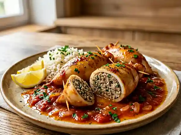 Encornets farcis à la portugaise : recette savoureuse et authentique - Photo de présentation