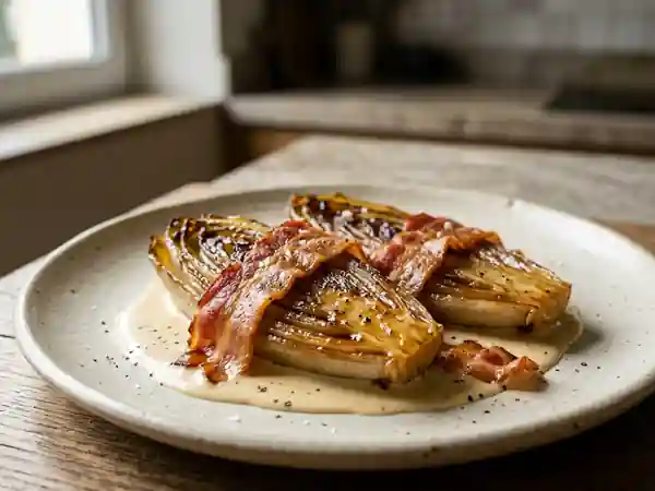 Endives au lard fondantes et savoureuses : recette facile et rapide - Photo de présentation