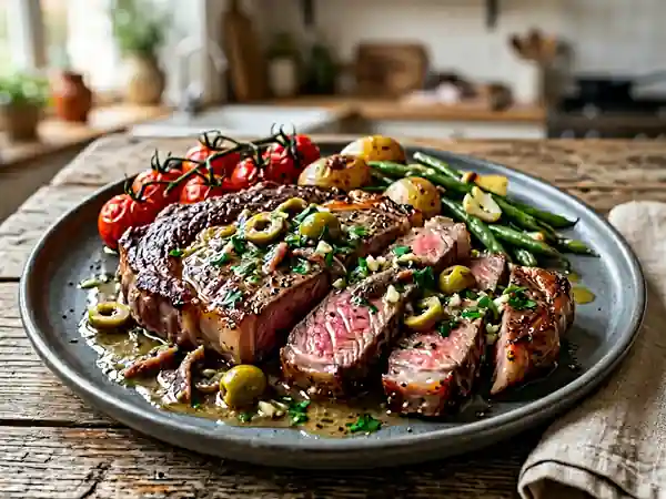 Entrecôte Grillée, Sauce Iodée Anchois-Olives - Photo de présentation