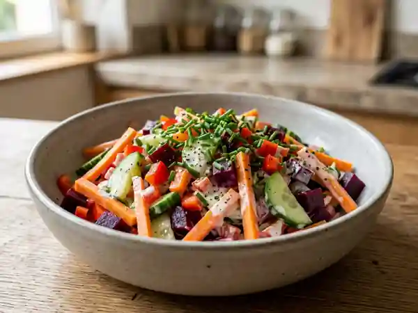 Entrée colorée et fraîche aux légumes croquants - Photo de présentation
