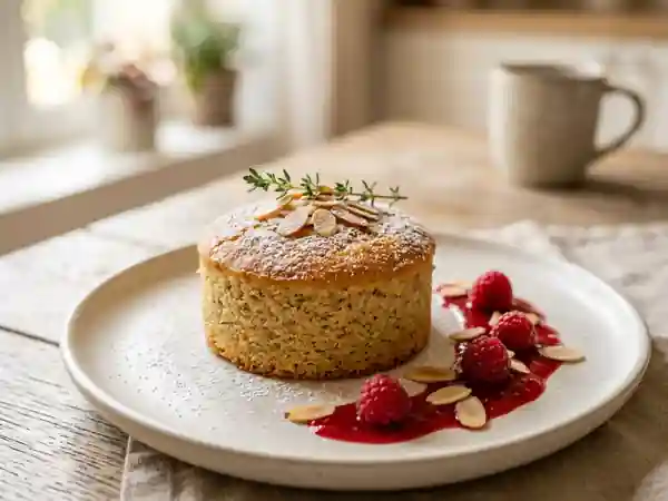 Entremets fondant à l'amande amère - Photo de présentation