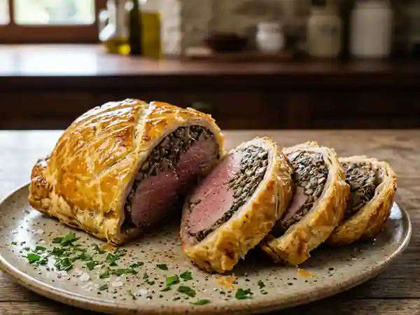 Épaule d'agneau feuilletée aux champignons - Photo de présentation