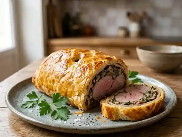 Épaule d'agneau croustillante et sa farce forestière - Photo de présentation