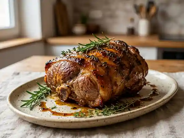 Épaule d'agneau marinée aux herbes et épices, cuisson lente - Photo de présentation