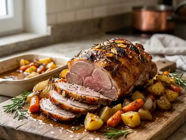 Épaule d'agneau rôtie et légumes confits - Photo de présentation