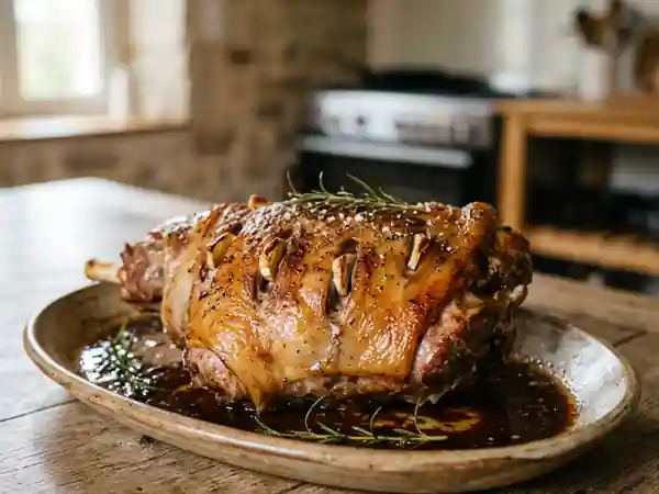 Épaule d'agneau rôtie au confit d'ail - Photo de présentation