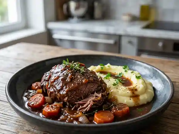 Épaule de biche confite au vin rouge - Photo de présentation