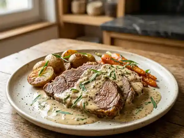 Épaule de veau fondante crème et estragon - Photo de présentation
