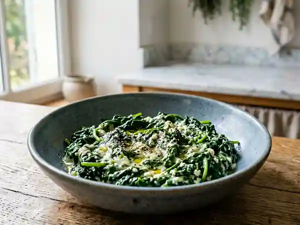Épinards frais au carré frais : recette simple et gourmande - Photo de présentation