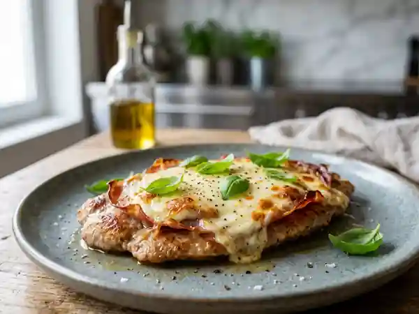 Escalope Borsalino fondante au jambon de Parme - Photo de présentation
