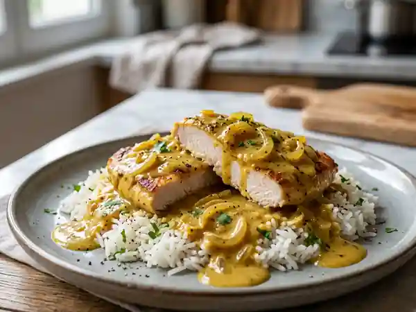 Escalope de dinde au curry savoureuse et facile - Photo de présentation