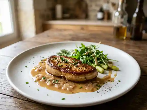 Escalope de foie d'oie rôtie au miel et cannelle - Photo de présentation