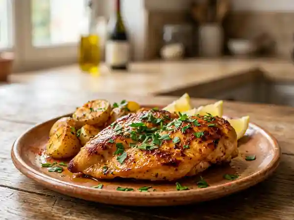 Escalope de poulet tendre au paprika et citron - Photo de présentation