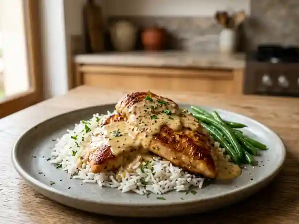 Escalope de poulet sauce miel et moutarde : recette facile et gourmande - Photo de présentation