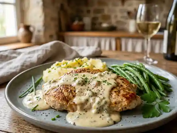 Escalopes de dinde au roquefort crémeux - Photo de présentation