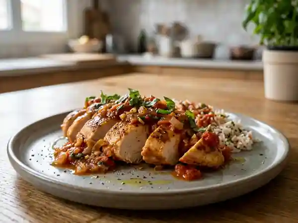 Escalopes de poulet à la sauce tomate maison : recette facile et savoureuse - Photo de présentation