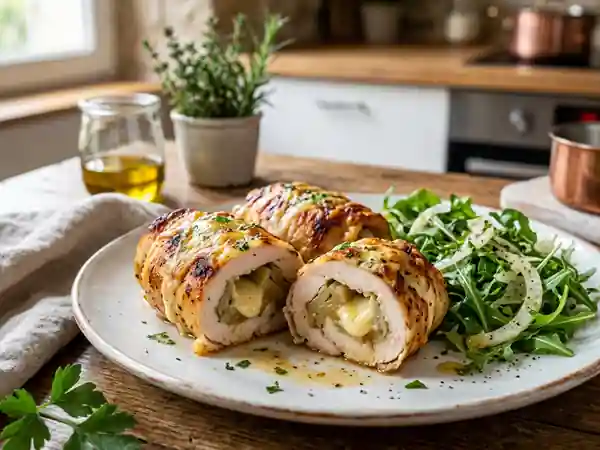 Roulés de poulet fondants au fenouil et gruyère - Photo de présentation