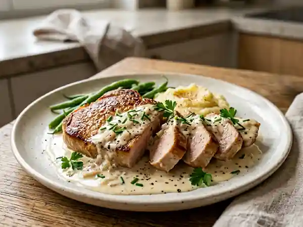 Escalopes de veau fondantes à la crème - Photo de présentation