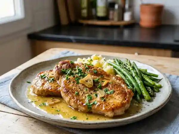 Fines escalopes de veau, sauce citronnée onctueuse - Photo de présentation