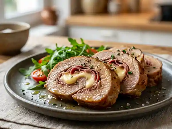 Escalopes de veau farcies au gouda et jambon cru : recette gourmande et facile - Photo de présentation